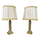 Pair of Antique Neoclassical Bedside Lamps Column Gilded Bronze France