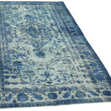 Hand-knotted vintage anatolian 1980s 173 cm x 268 cm blue rug