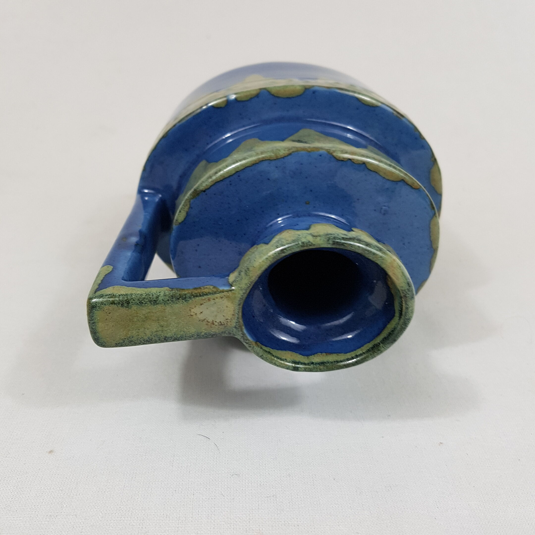 Vase à anse céramique bleue et verte