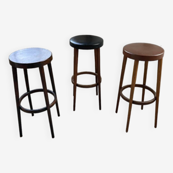 Set of three high bistro stools