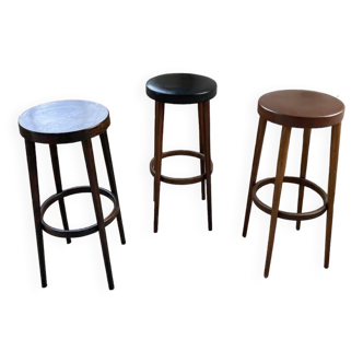 Set of three high bistro stools