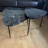 HABITAT Marble and Black Metal Nesting Tables