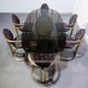 Ensemble de 6 fauteuils Belgo Chrome en laiton et cuivre