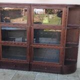 Large modular vintage display cabinet pierre cruiege for martin du