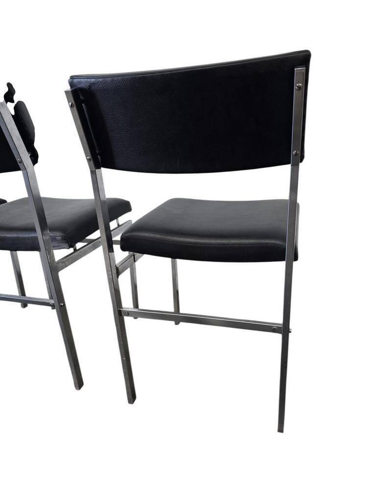 Set of 4 vintage chrome chairs / dining chairs