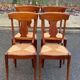 4 Landais chairs with solid oak cross frames, straw seats.