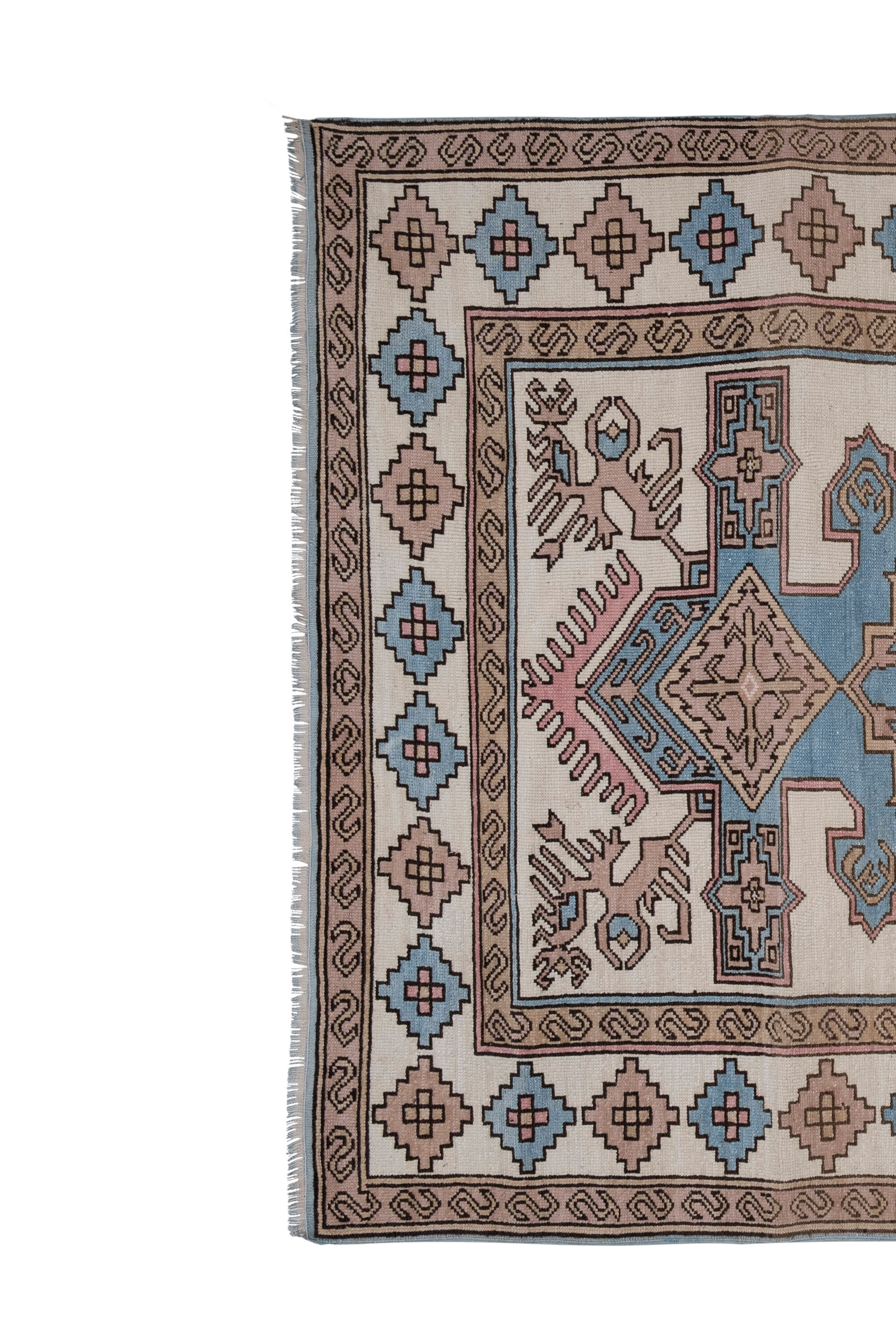 Vintage soft color turkish oushak rug 175 x 244 cm