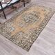 Tapis vintage orange et marron des années 59 122x216 cm