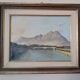Oil painting on canvas board, 1950s, signed NAVA, lake, river.