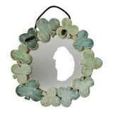 Ceramic mirror with clovers