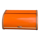 Bread box orange metal and its vintage knife 1970