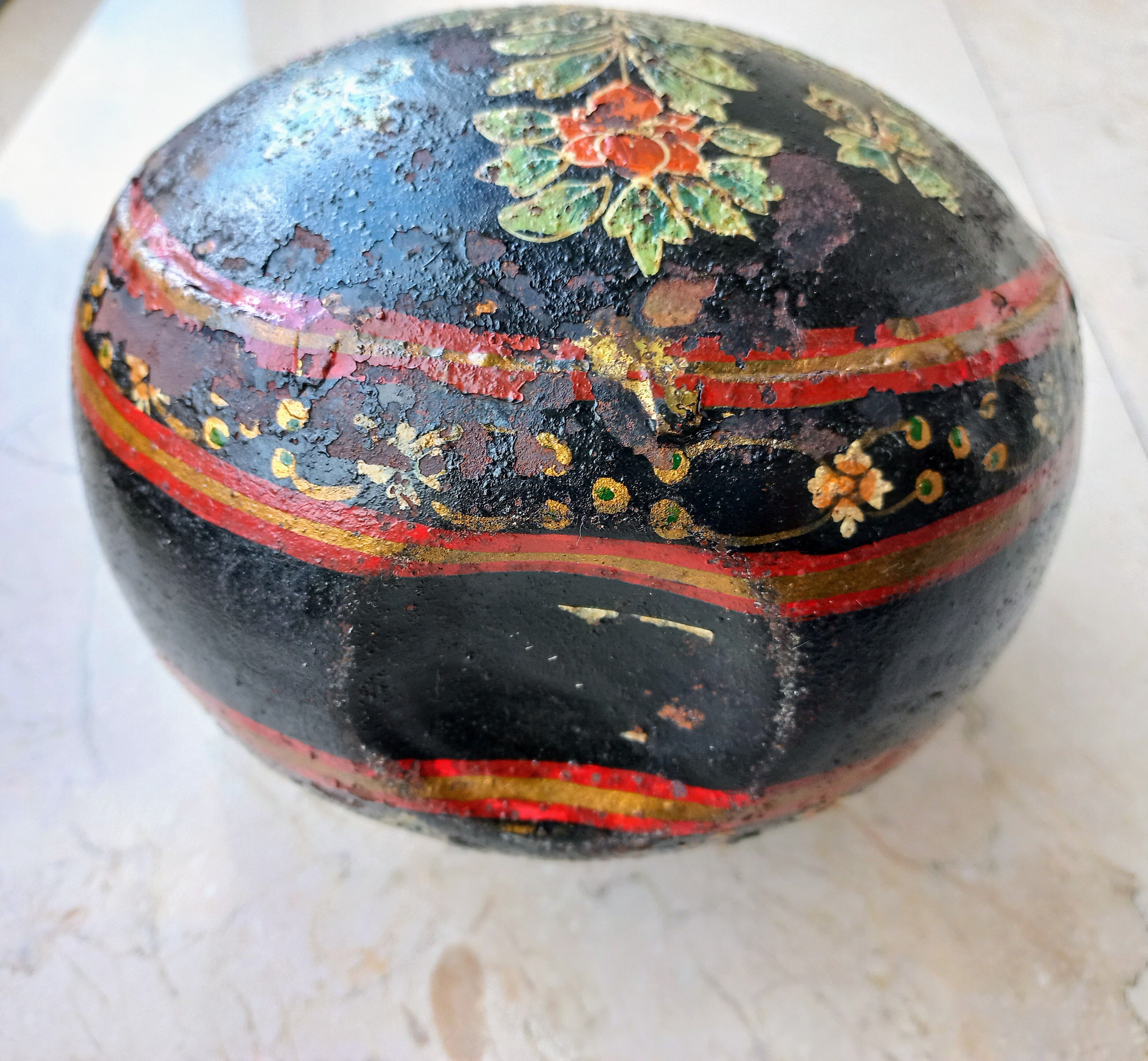 Handpainted metal Indian gourd