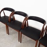 Lot de 4 chaises en teck, design danois, années 1970, Danemark