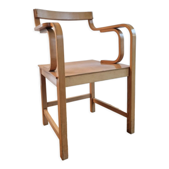 Fauteuil vintage bois courbé