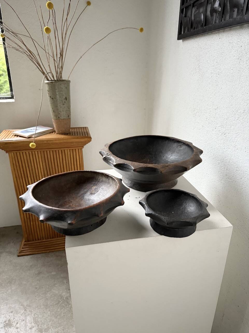 Brutalist wooden dishes, Savoyard popular art.