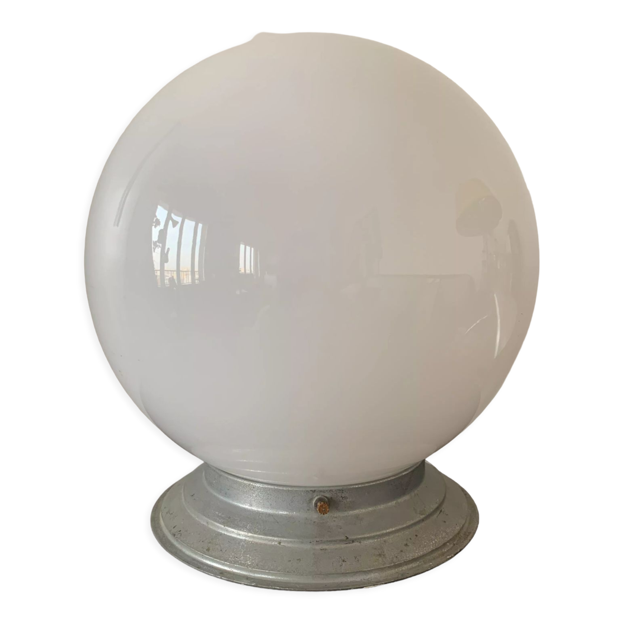 Ceiling lamp, art deco opaline globe