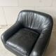 Italian black leather lounge chair