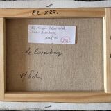 Painting "Jardin du Luxembourg, flower merchant" Michel Pabois born in 1939