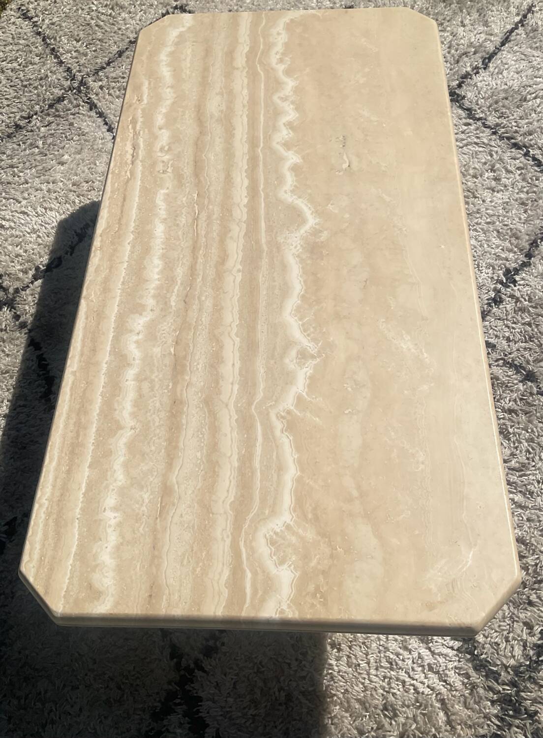 1970s travertine coffee table