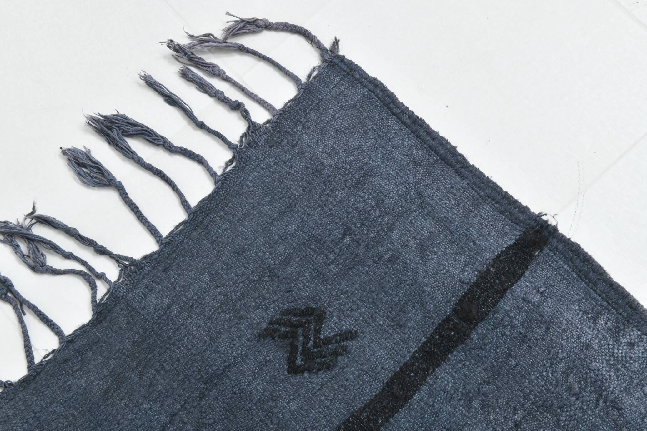 Blue & Black Ethnic Vintage Kilim Rug, 174x204Cm