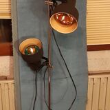 Authentique lampadaire des années 70 à 2 abat-jours noirs réglables