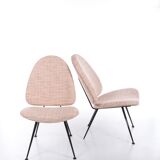 Vintage chair pair with metal legs, 1960s