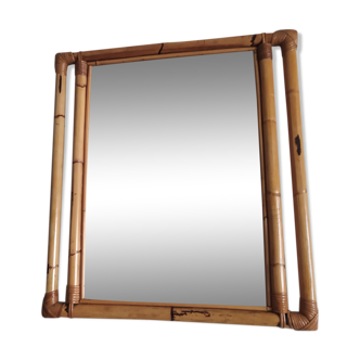 Vintage bamboo mirror 66x60cm