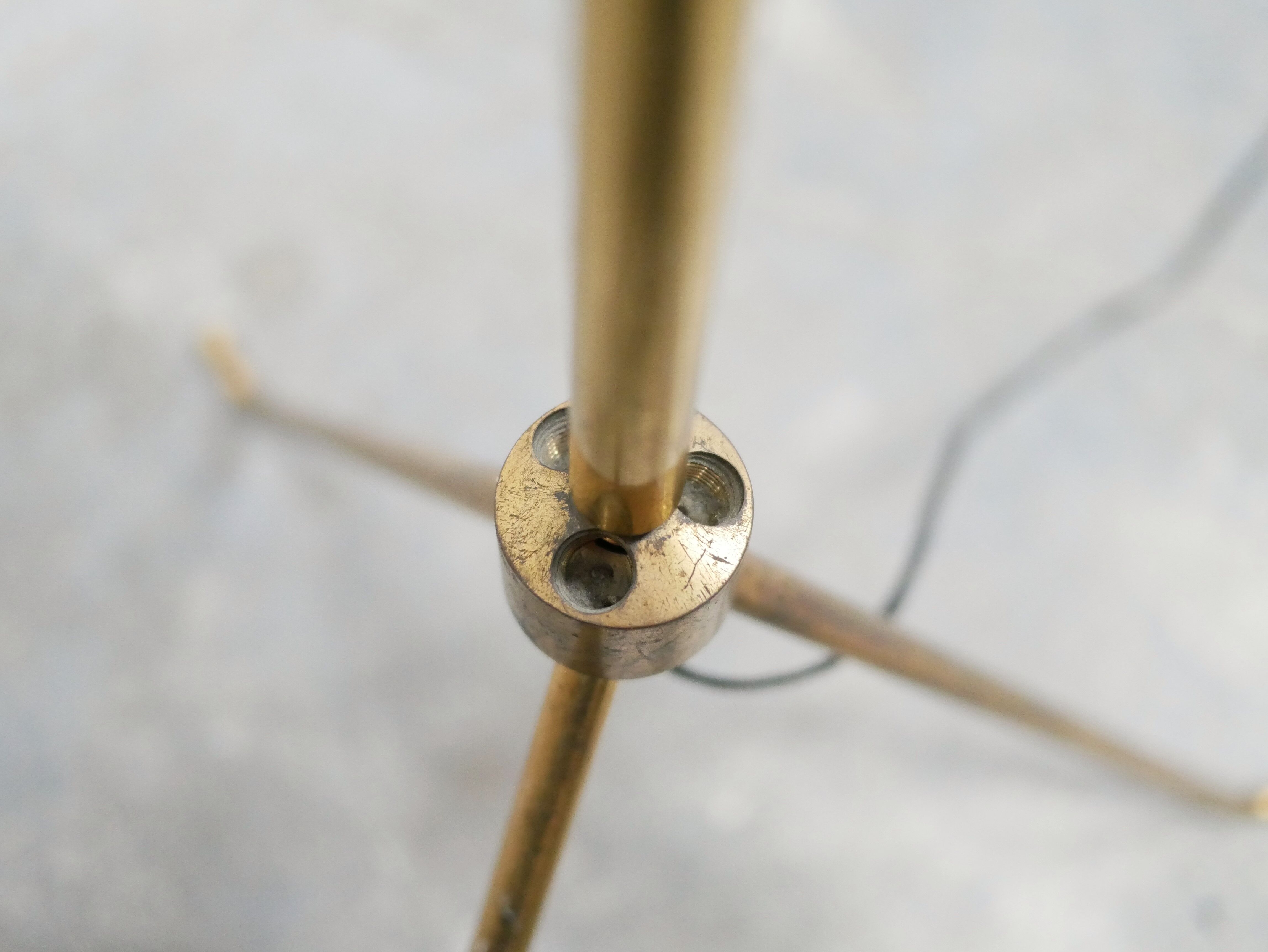 Vintage brass tripod floor lamp