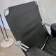 Old armchair and ottoman black leather tubular chrome bauhaus design from the 70s