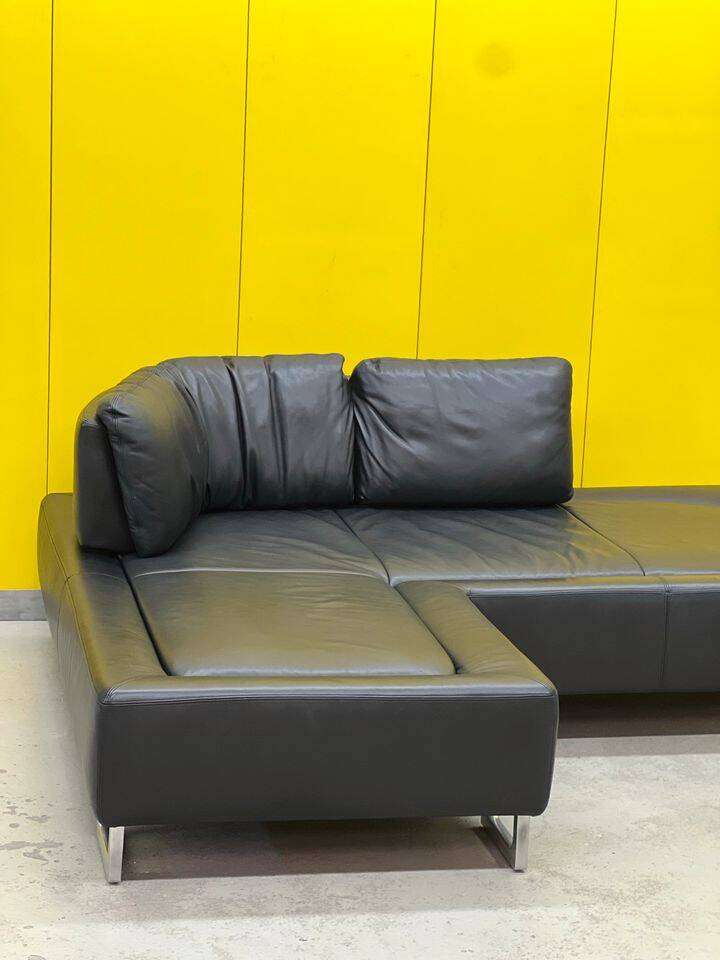 Black Leather De Sede DS-165 Sofa