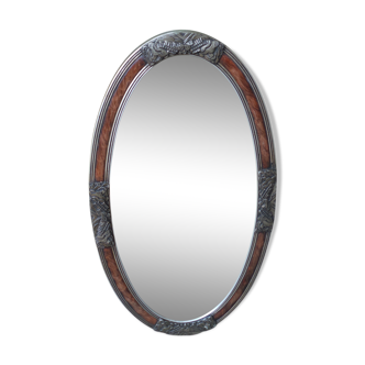 Mirror oval art deco 36x66cm
