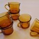 Vintage Smoked Amber Glass Coffee Set