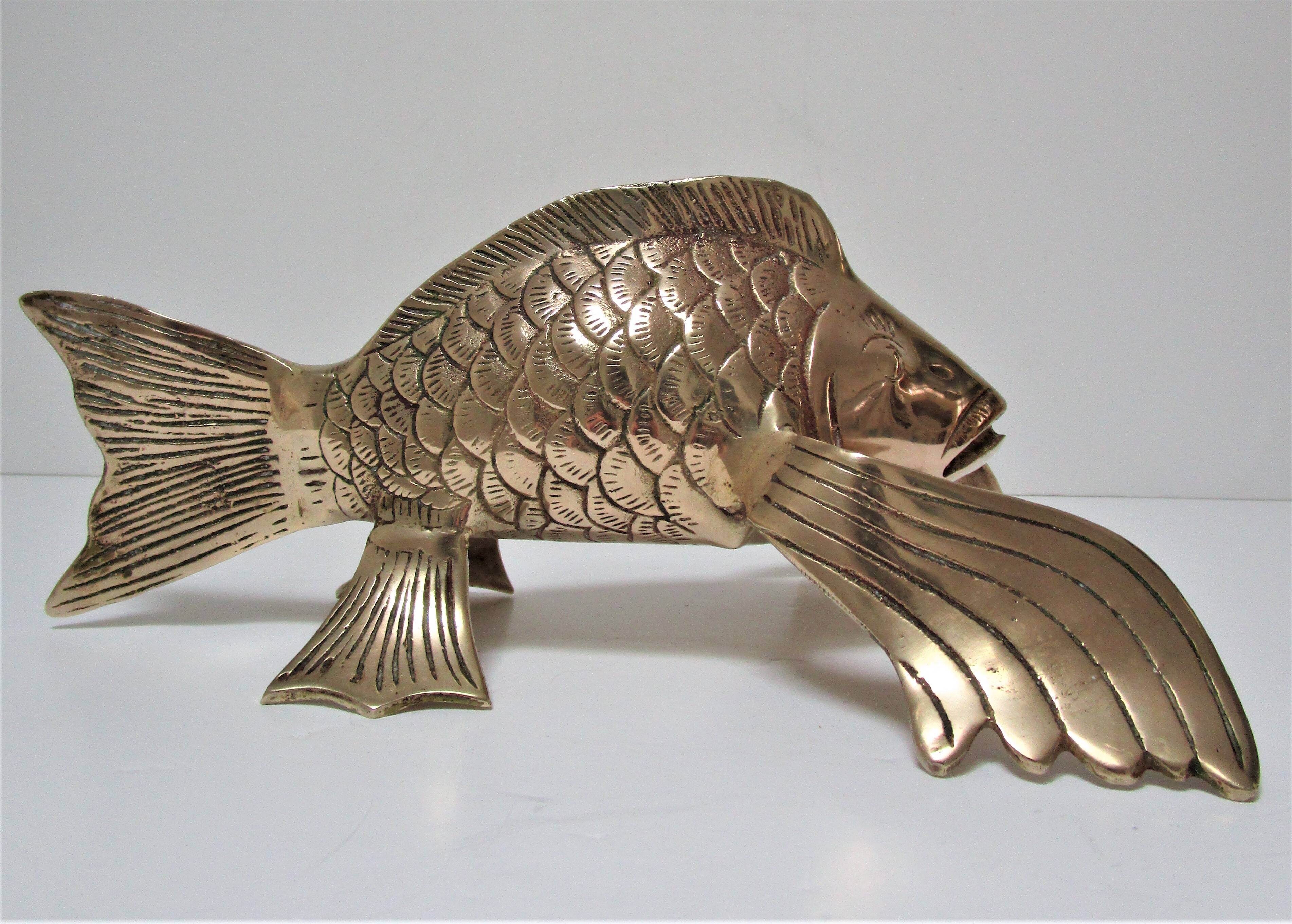 Sculptural brass fish from the 70s