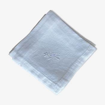 Set of six embroidered linen napkins