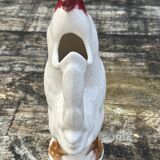 Rooster pitcher in cracked ceramic Art Deco style