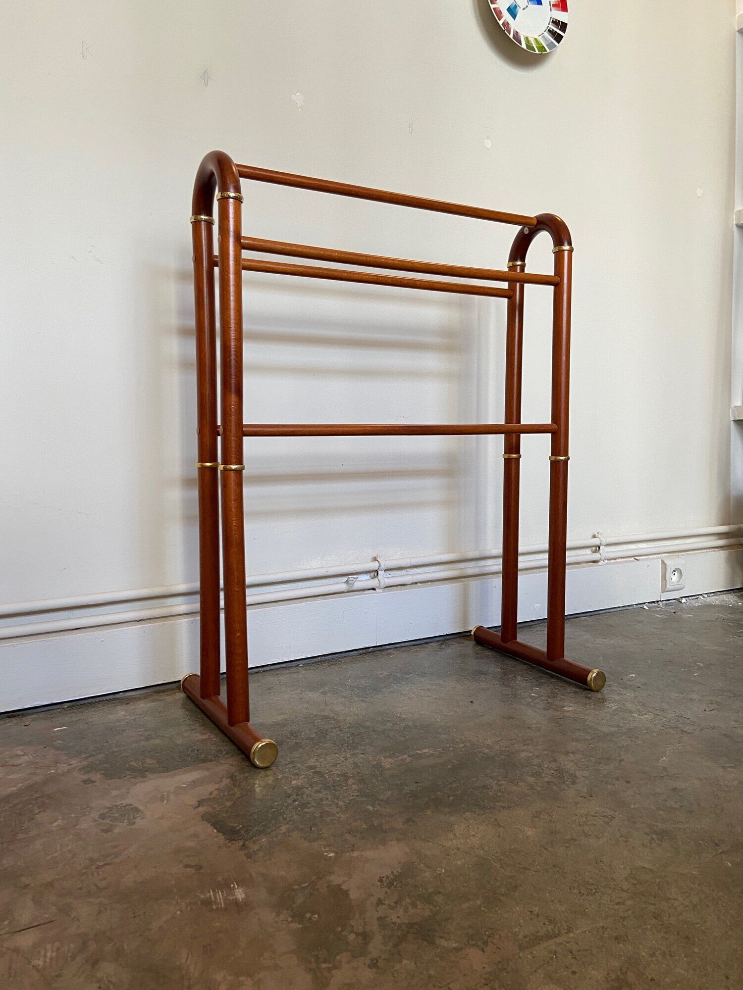 Dark wood towel rail