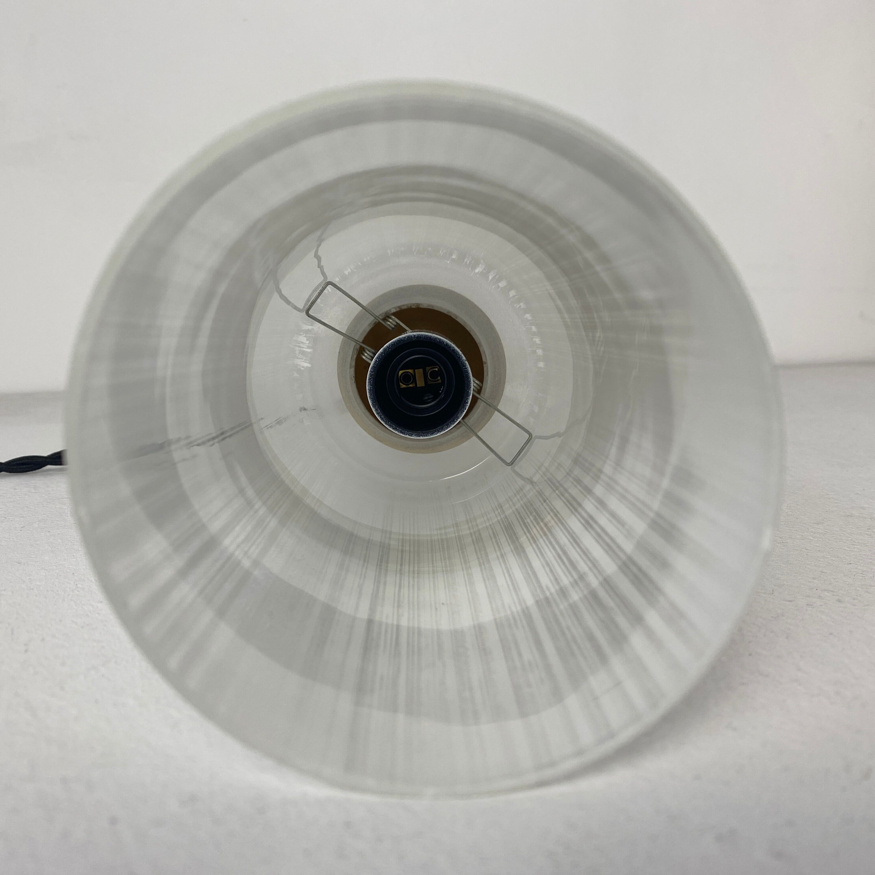 Pair of vintage glass pendant lamps