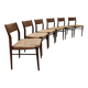 Wilkhahn vintage teak papercord dining chairs Georg Leowald model 351