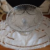 Ancien plateau sur pied en verre