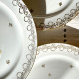 10 Mismatched Porcelain Plates ~ White Gold Porcelain Plates ~ LIMOGES Plates ~ Dishes