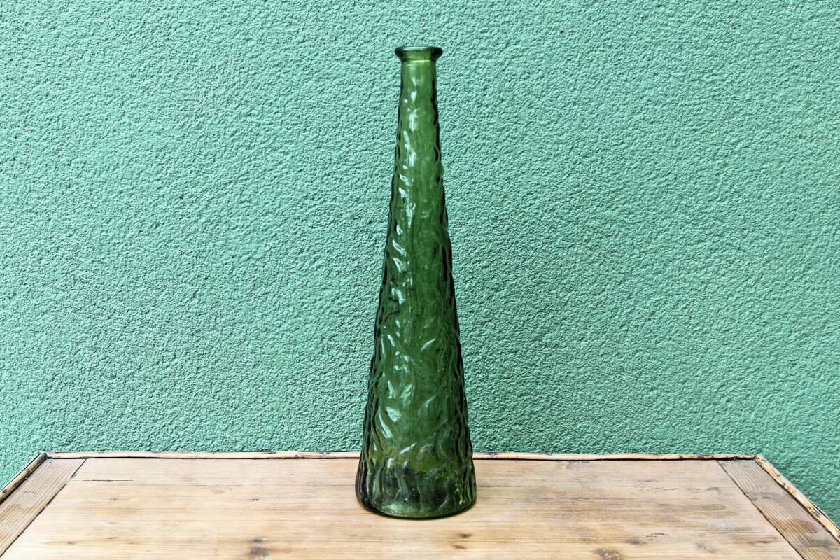 Vase haut en verre givré
