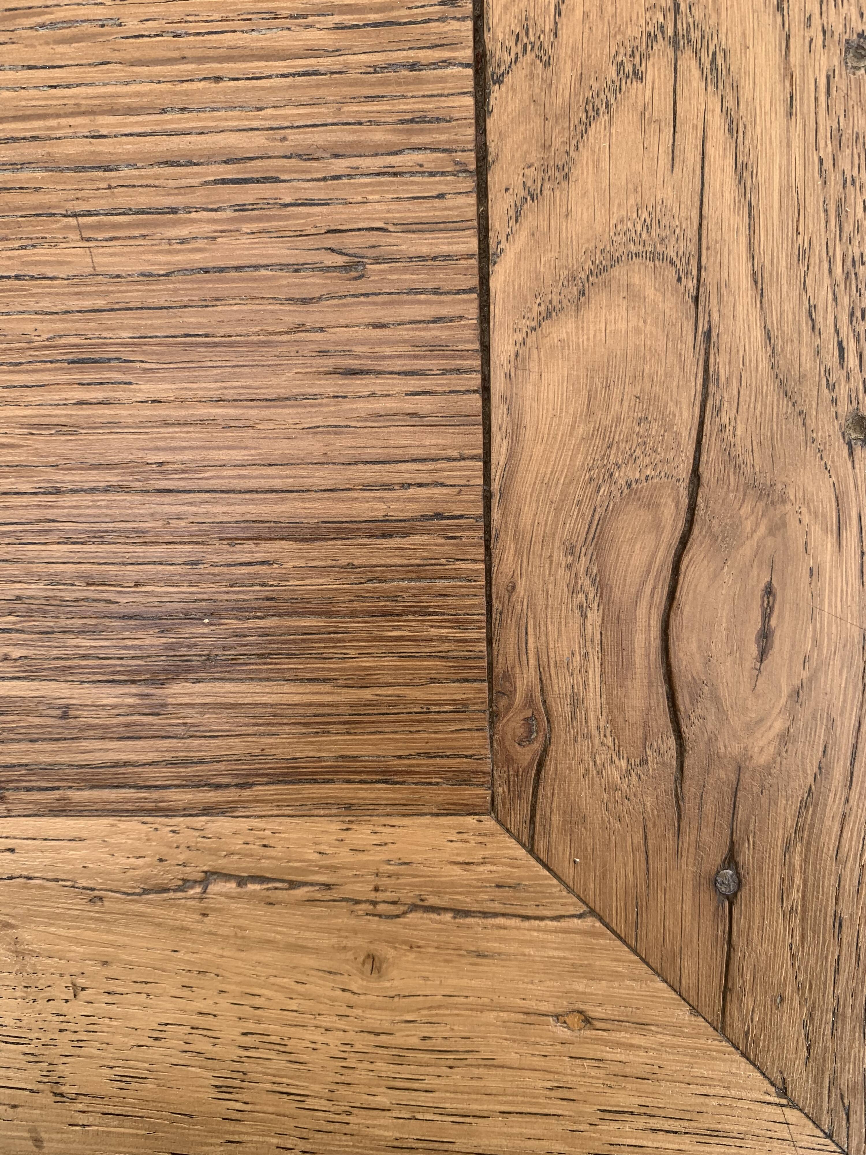 Solid desk in raw oak handles art deco shells