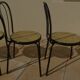 4 Black metal bistro chairs with plastic cane seat