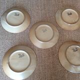 5 stoneware fish plates