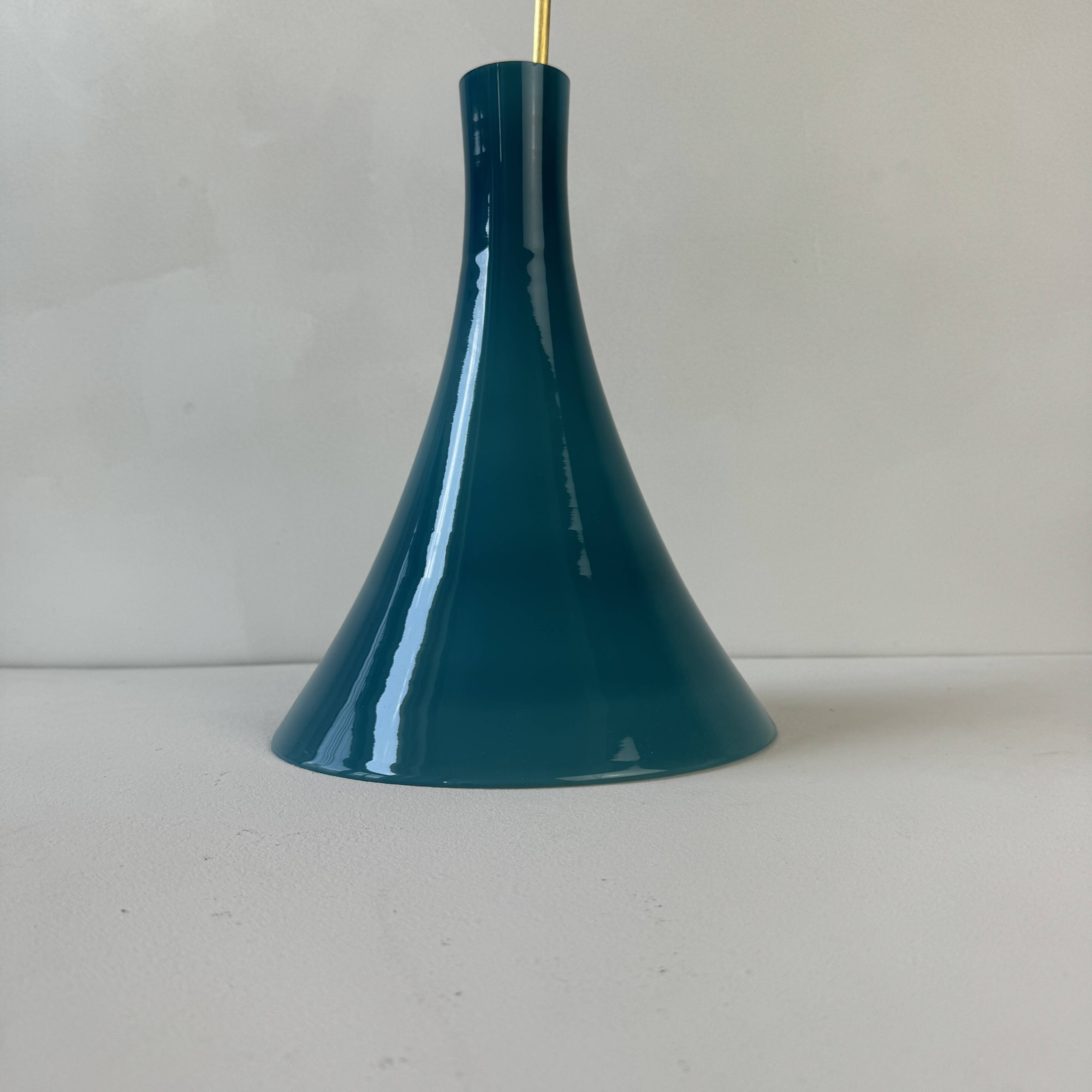 OLD VINTAGE BLUE OPALINE CHANDELIER