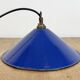 Suspension industrielle en émail bleu cobalt, années 1950