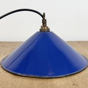 Industrial Cobalt Blue Enamel Factory Pendant Lamp, 1950s
