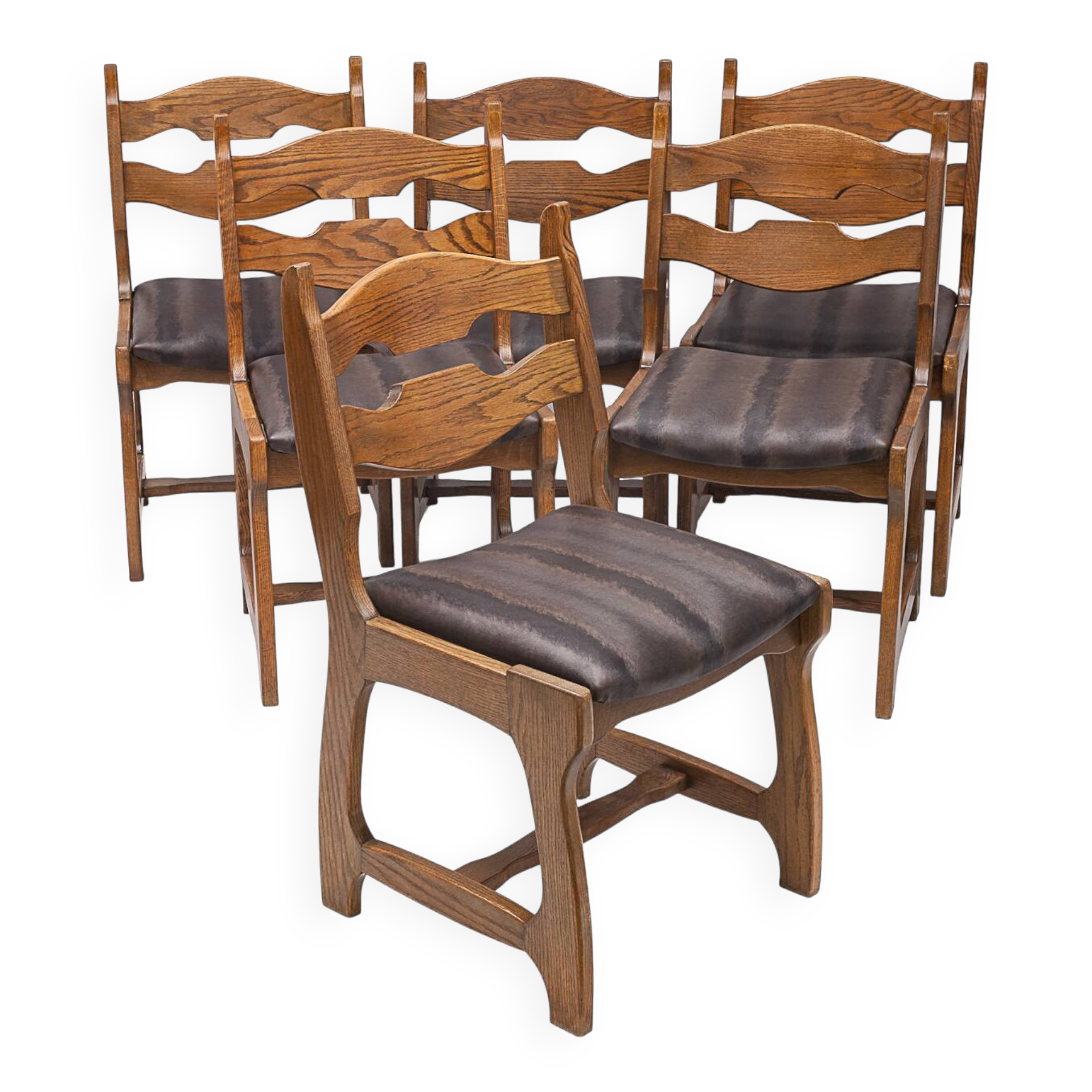 Set of 6 chairs by Guillerme and Chambron