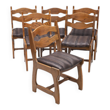 Set of 6 chairs by Guillerme and Chambron