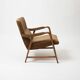 Italian lounge chair in beech and fabric, 1950s
